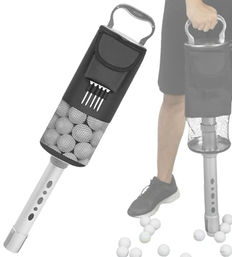 Recolector de Bolas de Golf – Tubo de Pelota de Golf Resistente con Bolsa de Almacenamiento, de Recogida de Bolas eficiente | Herramienta de recuperación de Bolas de Golf Ajustable, Tubo de