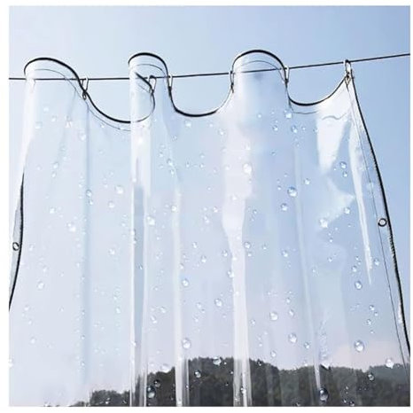 WELLBELT Waterproof Outdoor Curtains,Clear Tarp Door Curtain, 20 Mil Tarpaulin Waterproof Cover for Pergola, Porch, Gazebos, with Rustproof Grommets, Awning Canopy Outdoor Panel (Color : Clear, Size
