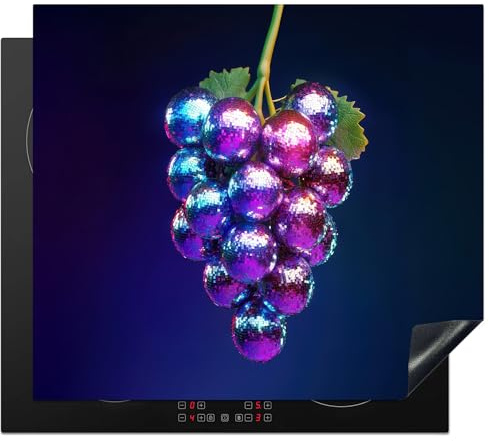 KitchenYeah© Protège Plaque Induction Deco Cuisine Accessoire Pratique | 60x52 cm - Protection De Vitroceramique Kitchen Gadget Violet - Disco - Fête - Pamplemousse