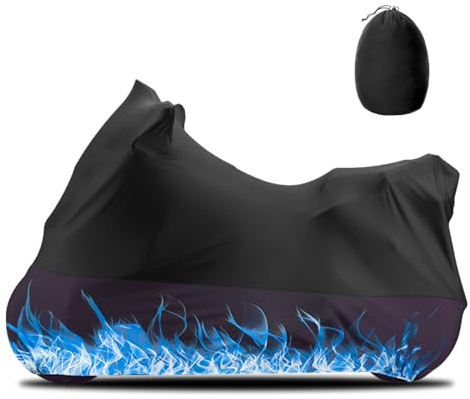 Erato Indoor Motorcycle Cover Stretch Elastic Dustproof Covers Fit for Motorbikes with Drawstring Storage Bags, 96 inches