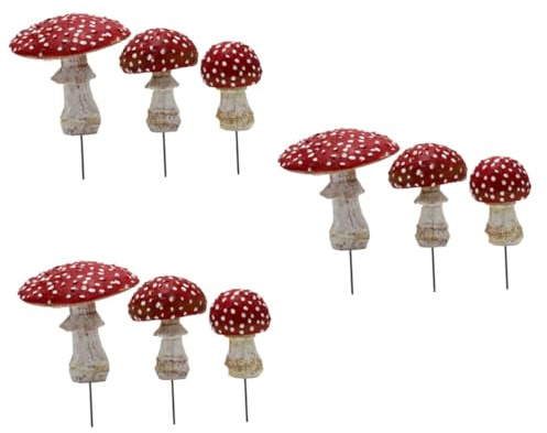 TOYANDONA 3 Ensembles Décorations De Champignons Phosphorescents Veilleuse Champignon Petits Champignons Miniatures De Jardin Décoration Extérieure Petits Champignons 3 pièces * 3
