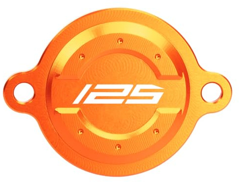 MotHeartCNC Couvercle de protection de filtre à huile de moto pour 125 Duke 2016-2024 - Boîtier de filtre à huile CNC 125 Duke Accessoires (orange)