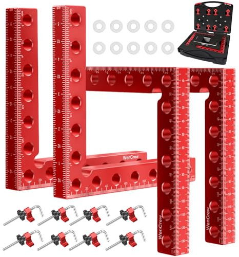 Corner Clamps for Woodworking, WenCrew 4pcs 90 Degree Right Angle Clamp 5.5 Aluminum Alloy Clamping Positioning Squares Woodworking Tools for Frame, Box, Drawer, Cabinets, Gifts for Men Dad