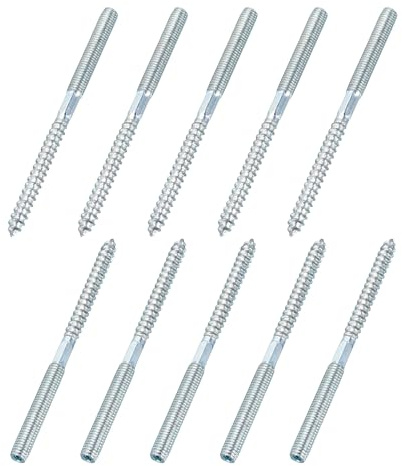 sourcing map M8 Hanger Bolts, 4.72(120mm) Length Double Headed Hanger Bolts 0.31(8mm) Wood Dowel Screw Self-Tapping Threaded Rods Screw for Assembling Wood Furniture Joint, Pack of 10
