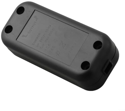 Knob Control Inline Dimmer Switch with Rotary ON OFF for Dimmable Lights Supporting Load Current up to 2500mA at 220 240V AC (black)