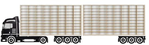 ART TWIST HOME ArtTwist 2X Modellauto Vitrine | Hot Wheels Aufbewahrung zu 160 Fächen | Sammlervitrine Hängend 78,5cm x 40cm x 4cm | Setzkasten Holz für Wanddeko und Organisation (LKW K02)