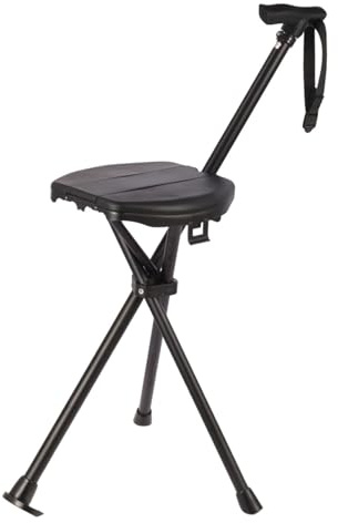 Sgabello pieghevole di canna bastone da passeggio treppiede in alluminio leggero sgabello portatile antiscivolo per anziani riposo all'aperto sedia stampella pieghevole