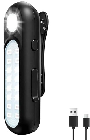 Taximi 300 Lumen LED Clip Licht USB Aufladbar, 6 Modi IPX5 Wasserdicht Lauflampe Joggen Licht für Schulranzen, LED Sicherheitslicht Blinklicht Kinder zum Camping Wander im Dunkeln