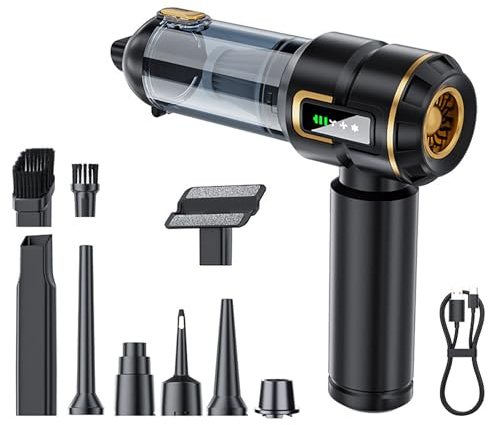 Aspirapolvere Portatile Senza Fili Potente Aspirazione 16KPA, Leggero e Portatile per Peli Di Animali Domestici in Auto, Ricaricabile, Pulitore Multi-superficie per Superfici Bagnate/asciutte(Black)