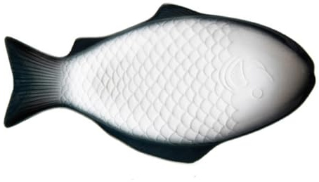FOMIYES Plat en Céramique Forme de Poisson 28 Cm Vert Foncé Plateau de Service pour Poisson et Grignotage Assiette Originale pour Dîner et Thanksgiving la Maison