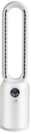 SENYA Fresh Air 2-in-1 Turmventilator mit HEPA-Luftreiniger, leiser Standventilator ohne Rotorblätter, Weitwinkel-Oszillation, inklusive Fernbedienung und 24 einstellbare Geschwindigkeiten