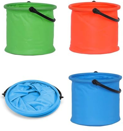KQOZG Faltbarer Sandeimer für Kinder, 3 Stück – Tragbarer Eimer für Strand & Garten, robuste Mehrzweck-Spieleimer für Basteln, Malen & Sandburgen Bauen.