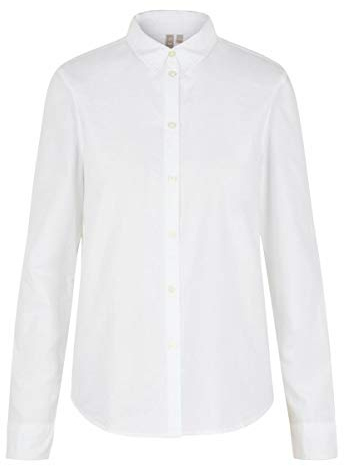 PIECES Pcirena LS Oxford Shirt Noos, Blusa Mujer, Blanco (Bright White Bright White), 38 (Talla del Fabricante: Small)