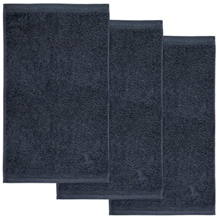 möve Superwuschel Gästetuch 30 x 50 cm aus 100% Baumwolle, dark grey 3er Set
