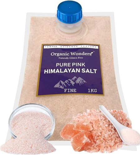 Pure Pink Himalayan Salt (Fine) 1kg | 84+ Essential Trace Minerals | PREMIUM UNREFINED | 100% NATURAL | GLUTEN FREE | VEGAN | VEGETARIAN by Organic Wonders®