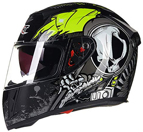 Helm Vollgesicht Casco Per Scooter Motorradhelme Modular für Fahrrad Motorradhelme für Männer Motorradhelm Ohrhauben Vollgesicht Mountainbike Helm Klapphelm mit Casco Moto Chopper