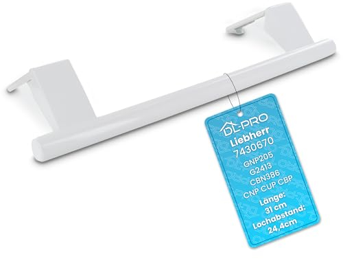 DL-pro Poignée de porte Espacement des trous 24,4 cm Longueur 31 cm Pour réfrigérateur Liebherr 7430670 GNP205 G2413 CBN386 CNP CUP CBP Réfrigérateur congélateur