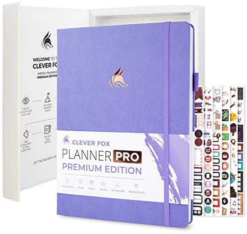 Clever Fox Planner Pro Premium – Luxurious Weekly & Monthly Planner with Budget Organizer for Productivity & Goals, Undated, A4 (Lavender)