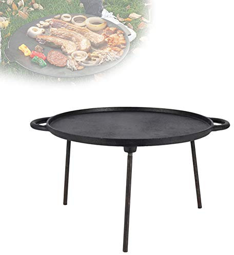 MNSSRN Outdoor Large Charcoal Grill Plate, Large Cake Pit, Cast Iron Pan, Camping Frying Pan, Driving Wrought Iron Grill, Barbecue Grill, Portable Folding Grill,S