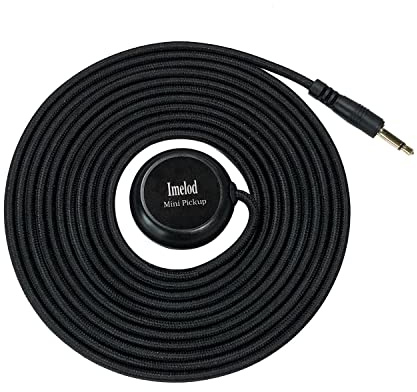 Imelod Micrófono de contacto Imelod Pastilla piezoeléctrica Pastilla de micrófono de violín Violonchelo Banjo Ukulele Mandolina Pastilla de micrófono de guitarra con cable de 3M (conector de 3,5 mm)
