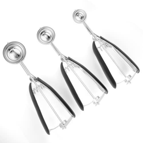 Eisportionierer aus 304 Edelstahl mit Auslöser, Eislöffel Keksportionierer, eislöffel portionierer Poliert für Eiscreme, Melonenkugeln, KartoffelpüreeTeig, Kuchen(Spülmaschinenfest)