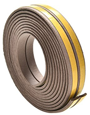 Selbstklebendes Dichtungsband für Fenster und Tür, Schaumstoff, 5 m, 9 x 2 mm, Braun