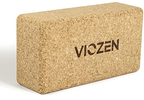 VIOZEN® Yogablock aus 100% Naturkork – rutschfest, nachhaltig & stabil – Yoga Block für Fitness, Pilates & Meditation – umweltfreundlich, ergonomisch, ideal für Anfänger & Profis