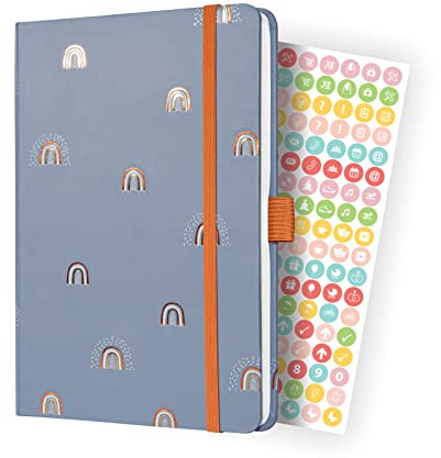 SIGEL J4319 Wochenkalender Jolie 2024, Rainbow Grey, ca. A5, grau, Hardcover, Gummiband, Stiftschlaufe, Einstecktasche, 174 Seiten, aus nachhaltigem Papier, Terminplaner