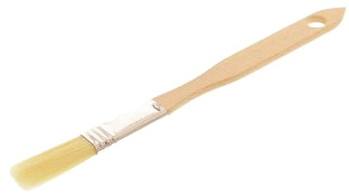 teemando® Haushaltspinsel, flach, 0,5 Zoll 18 x 1,5 cm, ein Backpinsel mit Naturborsten aus Buchenholz
