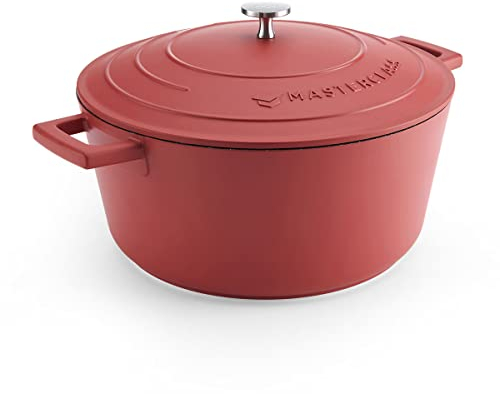 MasterClass Cast Aluminium Red Casserole Dish, 28cm, 5 Litre, Gift Boxed