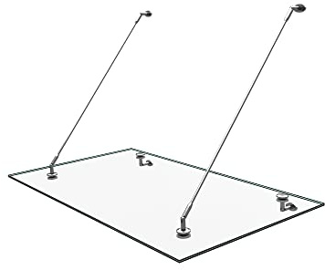 Mai & Mai Auvent de Porte d'Entrée Abri Contre la Pluie 90x160cm | Marquise Extérieure, Anti-Pluie & Anti-Neige,Verre Transparent Trempé de 13mm, avec Support Mural en Acier Inoxydable, VDG02K