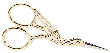 Atyhao Vintage Edelstahlschere in Kranichform, Langlebige Bastelschere mit Spitzen (Gold)