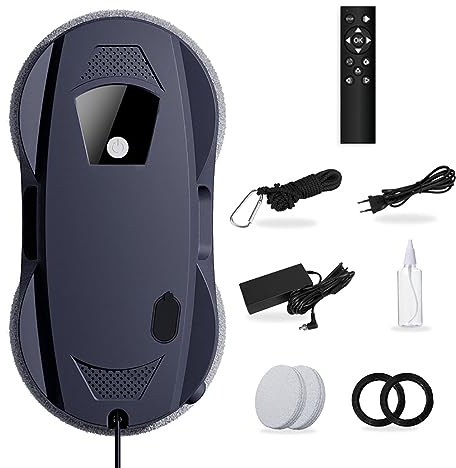 SAWEEZ Robot de Nettoyage de vitres, 5600Pa Robot Nettoyeur de vitres Automatique à Forte Aspiration, Anti-Chute, télécommande pour vitres, miroirs, Carreaux, Nettoyage de vitres en Hauteur