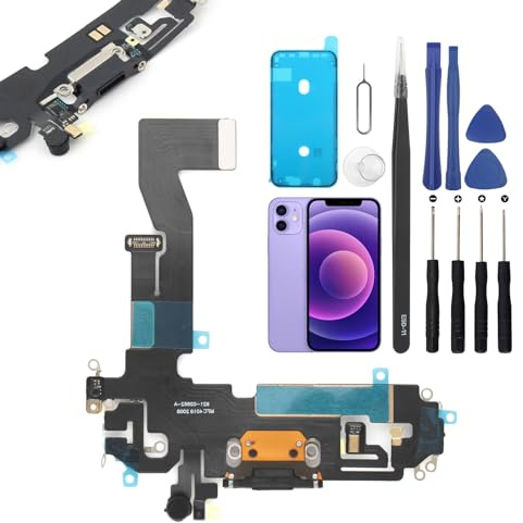 Charging Port Replacement for iPhone 12 USB Dock Connector Flex Cable Microphone Replacement for iPhone 12 Pro with Tools(6.1)