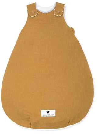 Julius Zöllner Babyschlafsack Musselin, warme Füllung 2,5 TOG, waschbar bei 40°C, Made in Germany, Oeko TEX Standard 100, Zimt, Gr. 50/56
