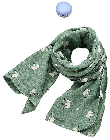 KATIAK Sciarpa Bambino Sciarpa di Cotone per Bambini Primavera Autunno Sciarpa di Coniglietto di Cartone Animato per Bambini Invernali-Corona Verde-0-5 Anni