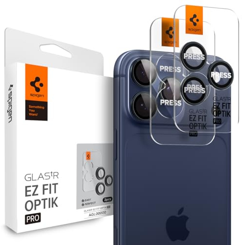 Spigen EZ Fit Optik Pro Kameraschutz [2P] für iPhone 17 Pro / 17 Pro Max | iPhone 15 Pro / iPhone 15 Pro Max, Tiefblau, Individuelle Kameraprotektion, Kratzfest, inkl. Installationskit, 9H