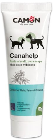 CAMON | Canahelp Pasta, Alimento Complementare per Cani e Gatti, Pasta al Malto con Canapa, Rinforza Le Difese Immunitarie, Supporto per Corretta Digestione, 100g