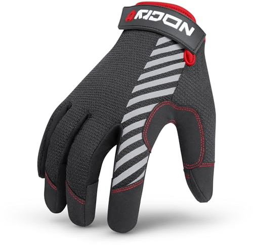 NoCry Utility Gloves for Men with Reinforced Fingers and Thumb Crotch; Double Stitched Palm and Touchscreen Tips; Breathable and Highly Flexible; — Ideal for Mechanics, Construction and Yard Work