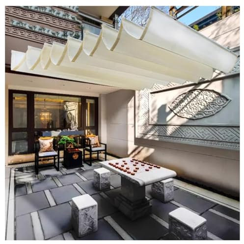 Vele D'ombra A Onda Retrattile，Vela Ombreggiante Tenda da Sole，Pergola Retrattile per Esterni，Copertura Ombreggiante A Forma Di U Per La Tenda A Pergola Del Patio (Size : W1.6*L3m/W5.24*L9.84ft)