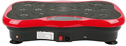 Vibrationsplatte mit Ultra Leiser Motor, 95 Stufen und 5 Trainingsprogramme, mit Fernbedienung, Trainingsbänder, LCD-Display, fur Ganzkörpertraining Fett Verlieren, Bis 120KG
