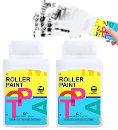 HIULLEN Rullo per Pittura Riparazione Pareti, 2 Pezzi Stucco per Riparazioni Murali con Rullo, Vernice Bianca Muro Interno Riparazione per Pareti per Macchie Crepe Graffiti Graffi