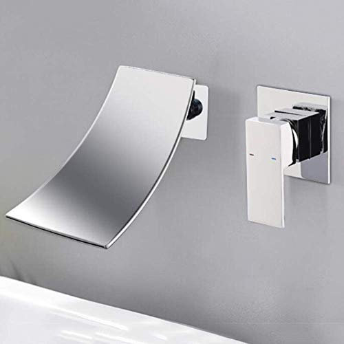 Wasserhähne, Küchenarmaturen, Wasserhahn, Wasserfall-Wasserhahn, Wand-Badezimmer-Wasserhahn, Wand-Wasserhahn, Wasserfall-Badewannen-Einlaufhahn mit extra großem Auslauf, 2-Loch-Wand-Badewannen-Mischba