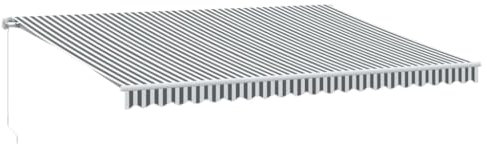 vidaXL Markise Manuell mit LED Anthrazit & Weiß 500x300 cm, Markisen, Markise ausfahrbar, Manuelle Markise, Markise einziehbar, Markise manuell