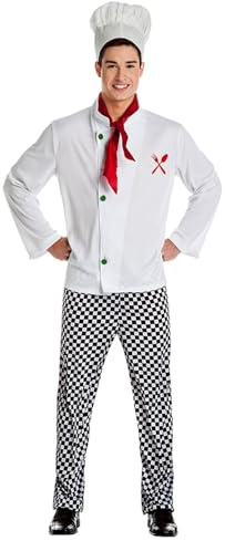 Boland - Costume da cuoco 4 pezzi per adulti, costume in maschera, set di costumi per carnevale e feste a tema