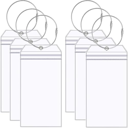 6 Stück Kreuzfahrt Gepäckanhänger mit 6 Verschraubbaren Metallband, 8.5 * 18.5cm Transparente Kofferanhänger Kofferschilder Anhänger Gepack Schild Wasserfest für Koffer Gepack Tasche