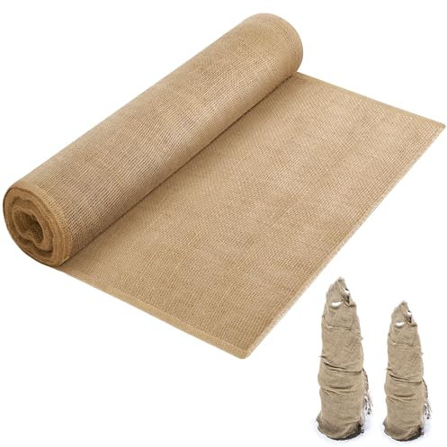DECOHS Rouleau de tissu en toile de jute naturelle pour protéger le tronc d'arbre en hiver, extérieur, arbres, arbustes, plantes, protection contre le gel