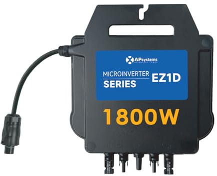 APsystems® Mikrowechselrichter EZ1D 1800W inkl. integrierter WLAN & Bluetooth und VDE-Relais, Plug & Play ideal für Balkonkraftwerk