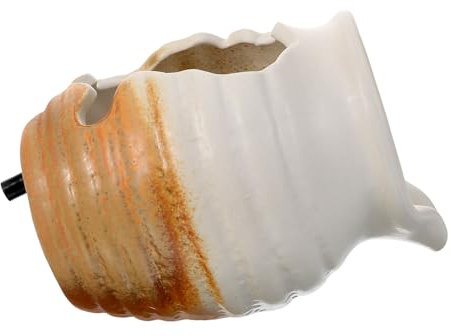 Amosfun Ceramic Pot Water Fountain Spitter Decoration for Garden Landscape Small White Open-top Design Diy Outdoor Water Feature Ornament