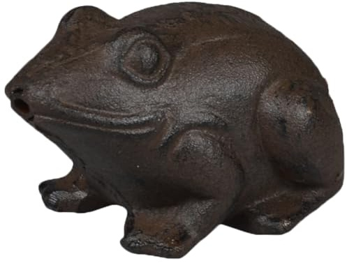Gargouille en fonte - Figurine décorative de jardin marron foncé pour pompe de bassin et fontaine - Décoration de jardin durable et résistante aux intempéries en fonte robuste pour l'extérieur
